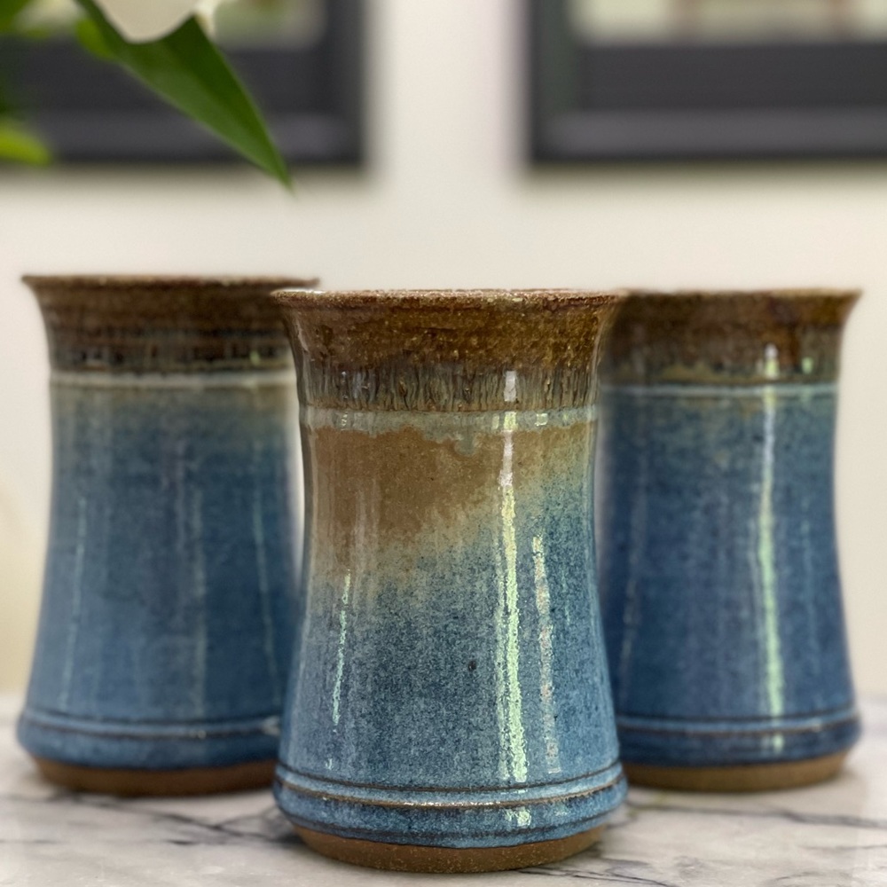 🦋3 Glazed Pottery Vases🦋